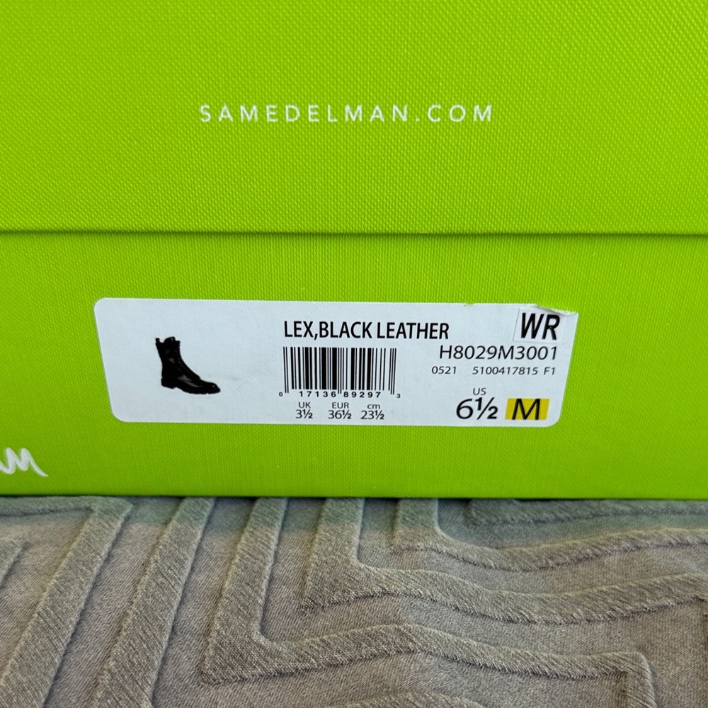 NWT Sam Edelman Lex Black Leather Lace Up Combat Boots - Picture 11 of 13